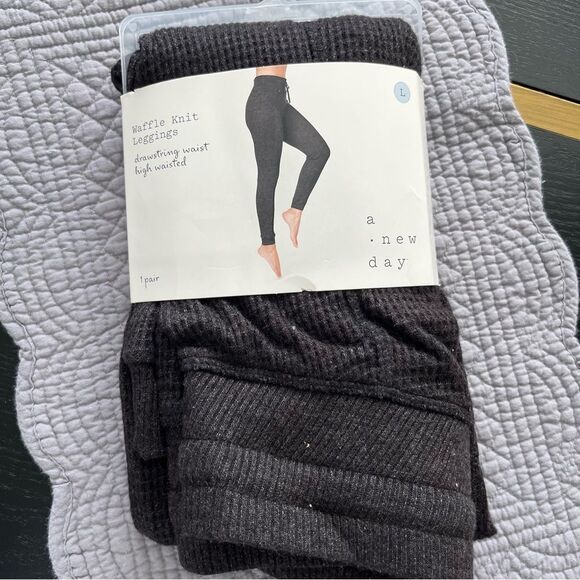 A new day Waffle Drawstring High Waist Joggers size Large NWT - Picture 3 of 8
